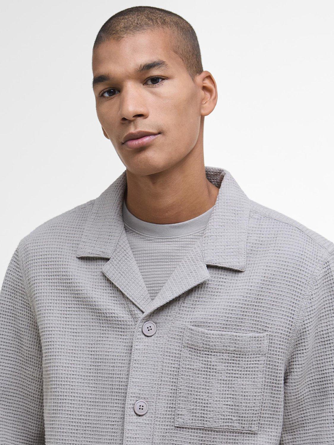 Product image 5 of 6, which shows Barbour Sandwood Waffle Overshirt, Concrete, L