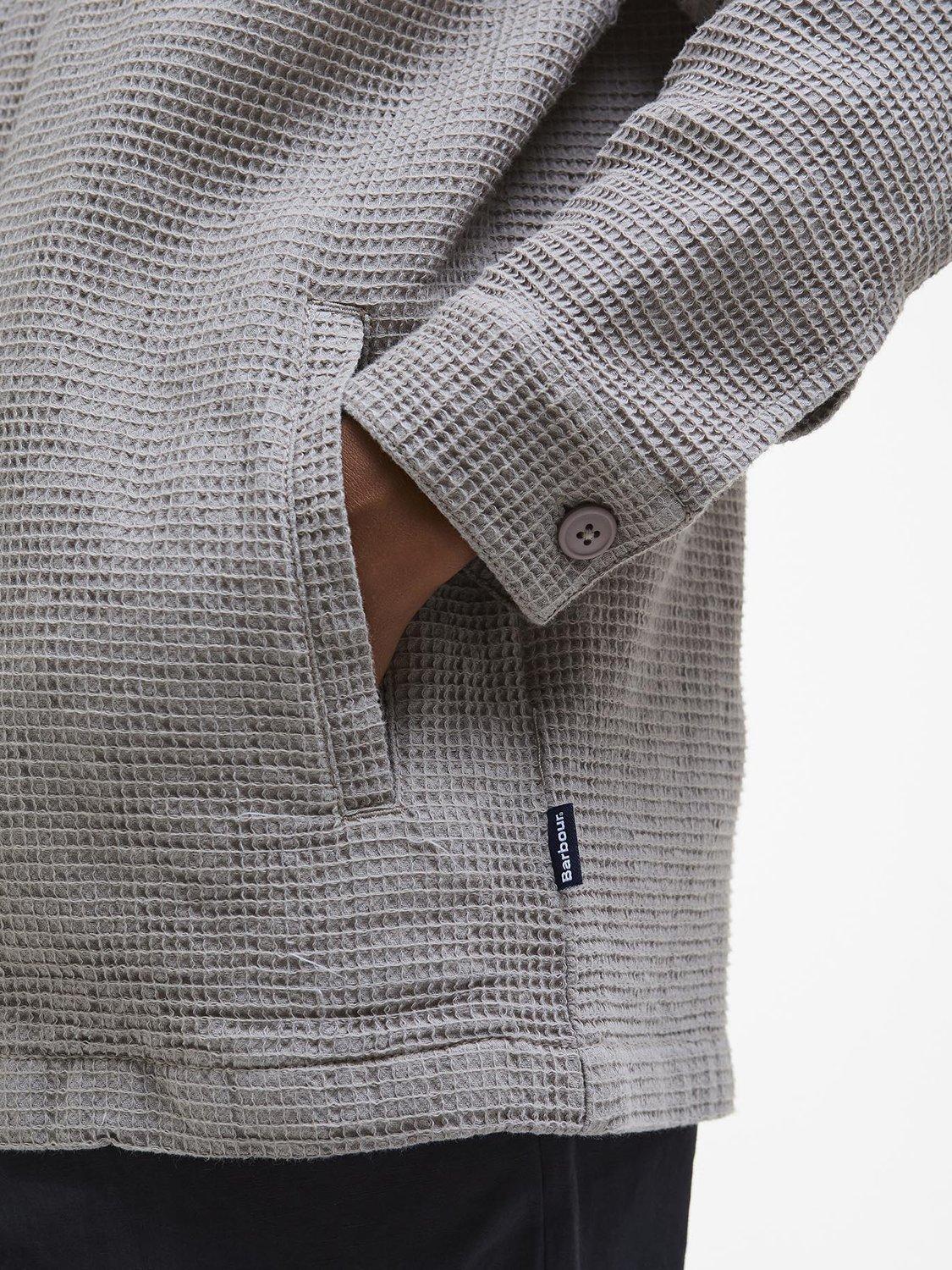 Product image 6 of 6, which shows Barbour Sandwood Waffle Overshirt, Concrete, L
