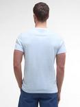 Barbour Braeside Cotton Regular Fit Short Sleeve Colour Block T-Shirt, Bleached Blue