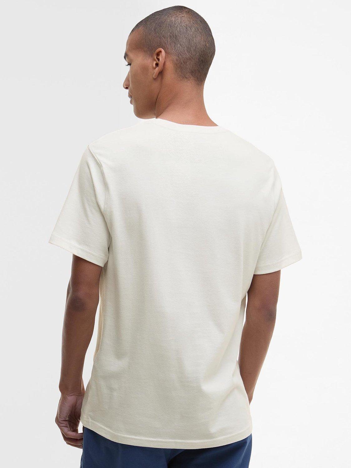 Product image 2 of 5, which shows Barbour Moorside Cotton Regular Fit Short Sleeve Logo T-Shirt, Whisper White, L