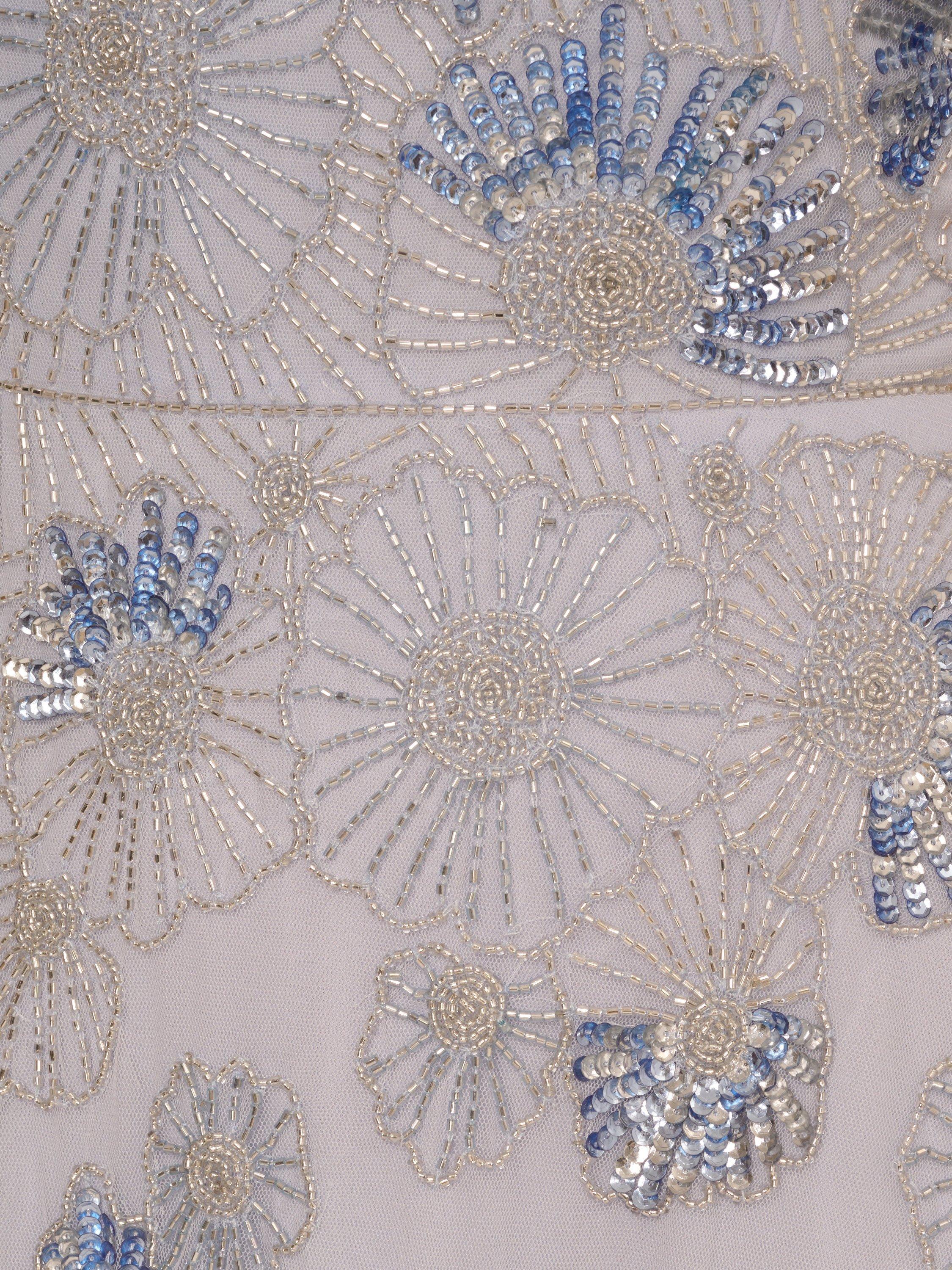 Product image 6 of 6, which shows Adrianna Papell Beaded Mesh Maxi Dress, Serenity, 6