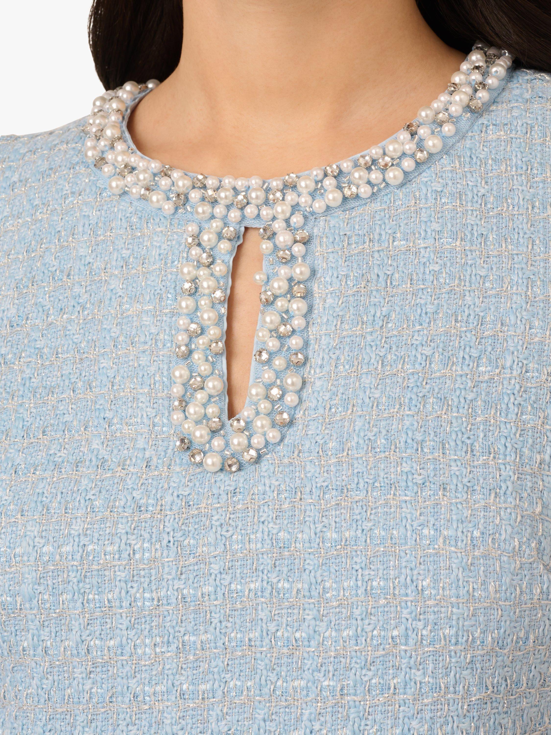 Product image 5 of 7, which shows Adrianna Papell Sleeveless Mini Dress, Light Blue, 6