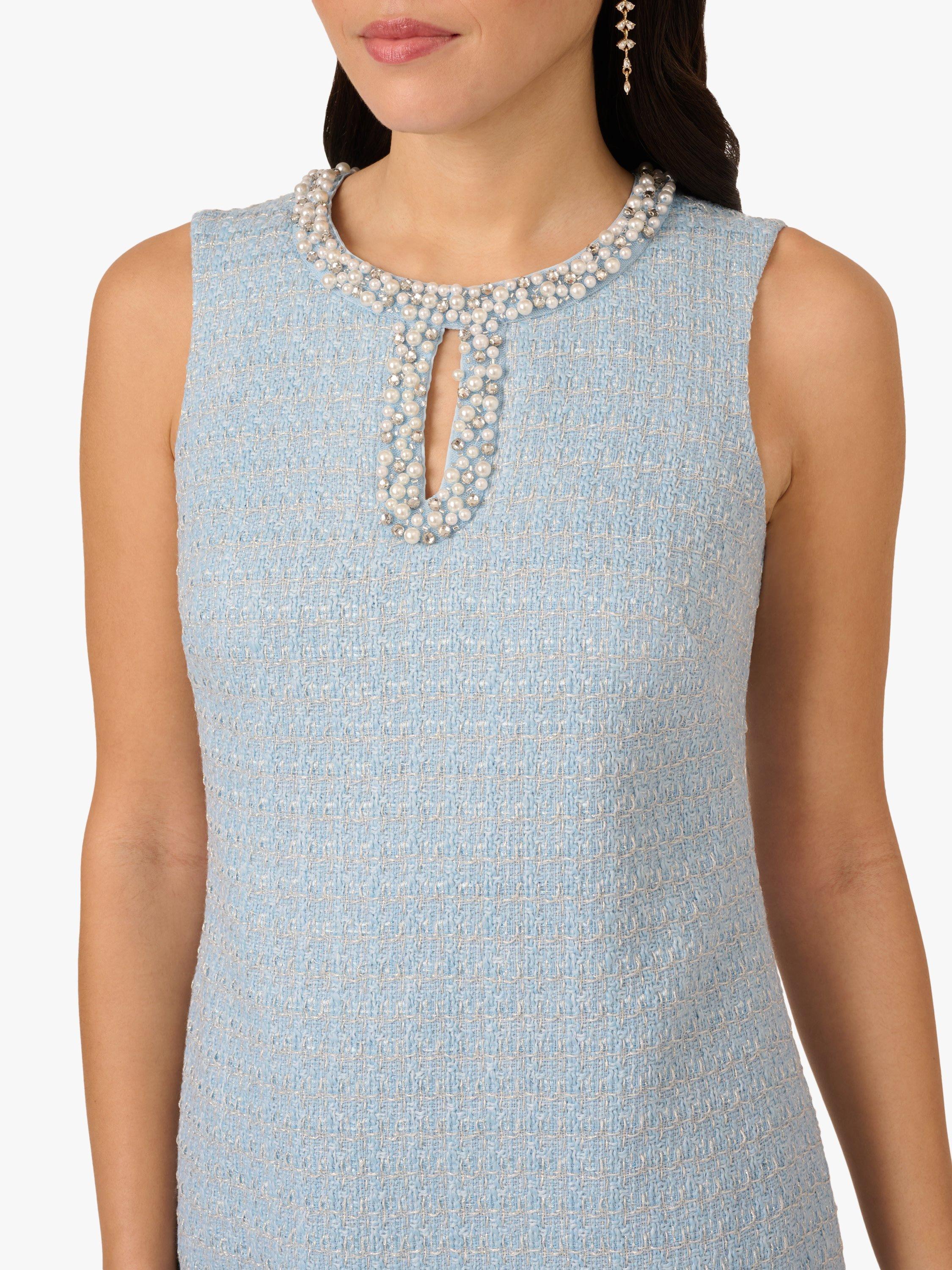 Product image 6 of 7, which shows Adrianna Papell Sleeveless Mini Dress, Light Blue, 6