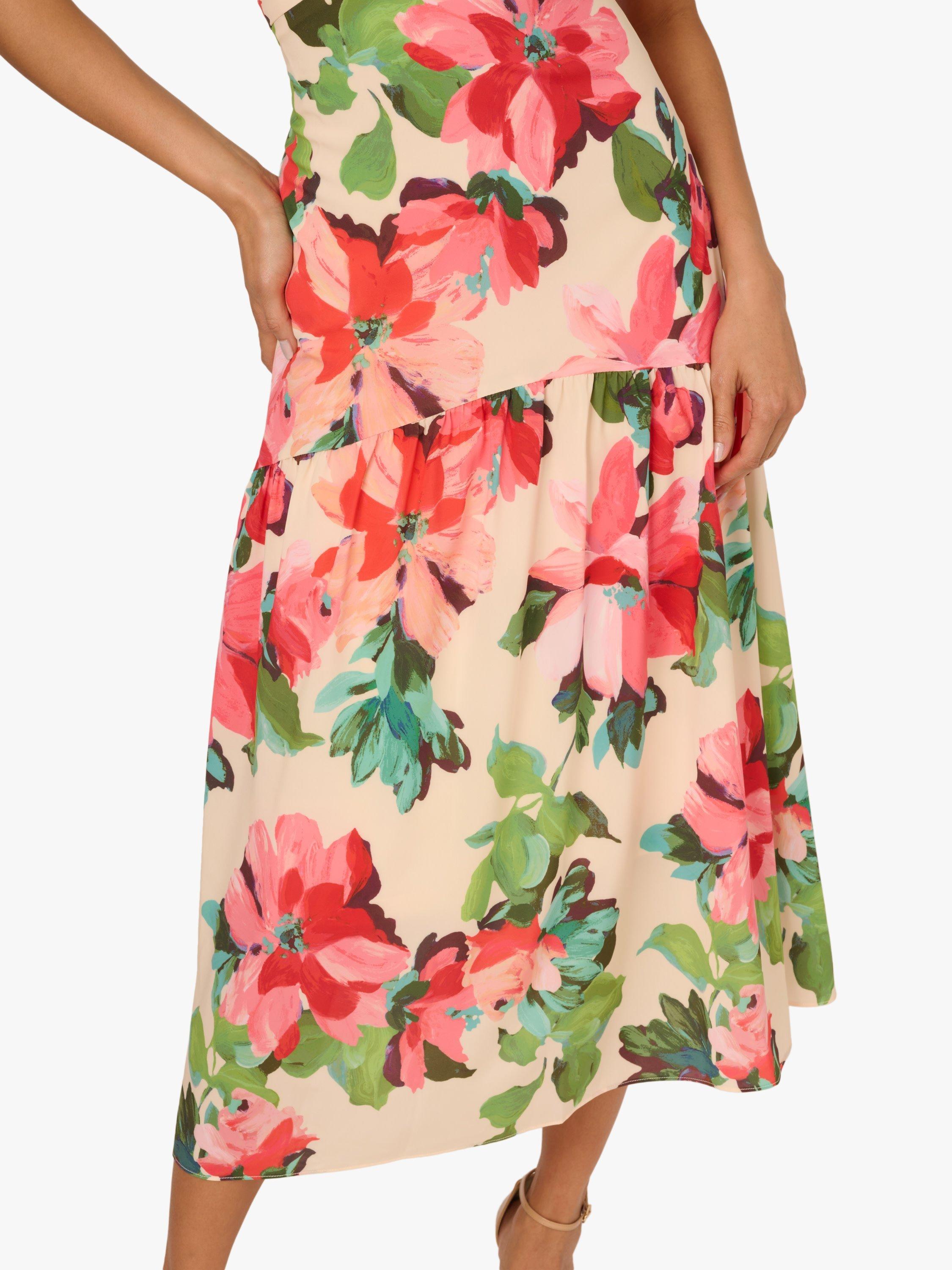 Product image 5 of 6, which shows Adrianna Papell Halter Flounce Midi Dress, Blush Multi, 6