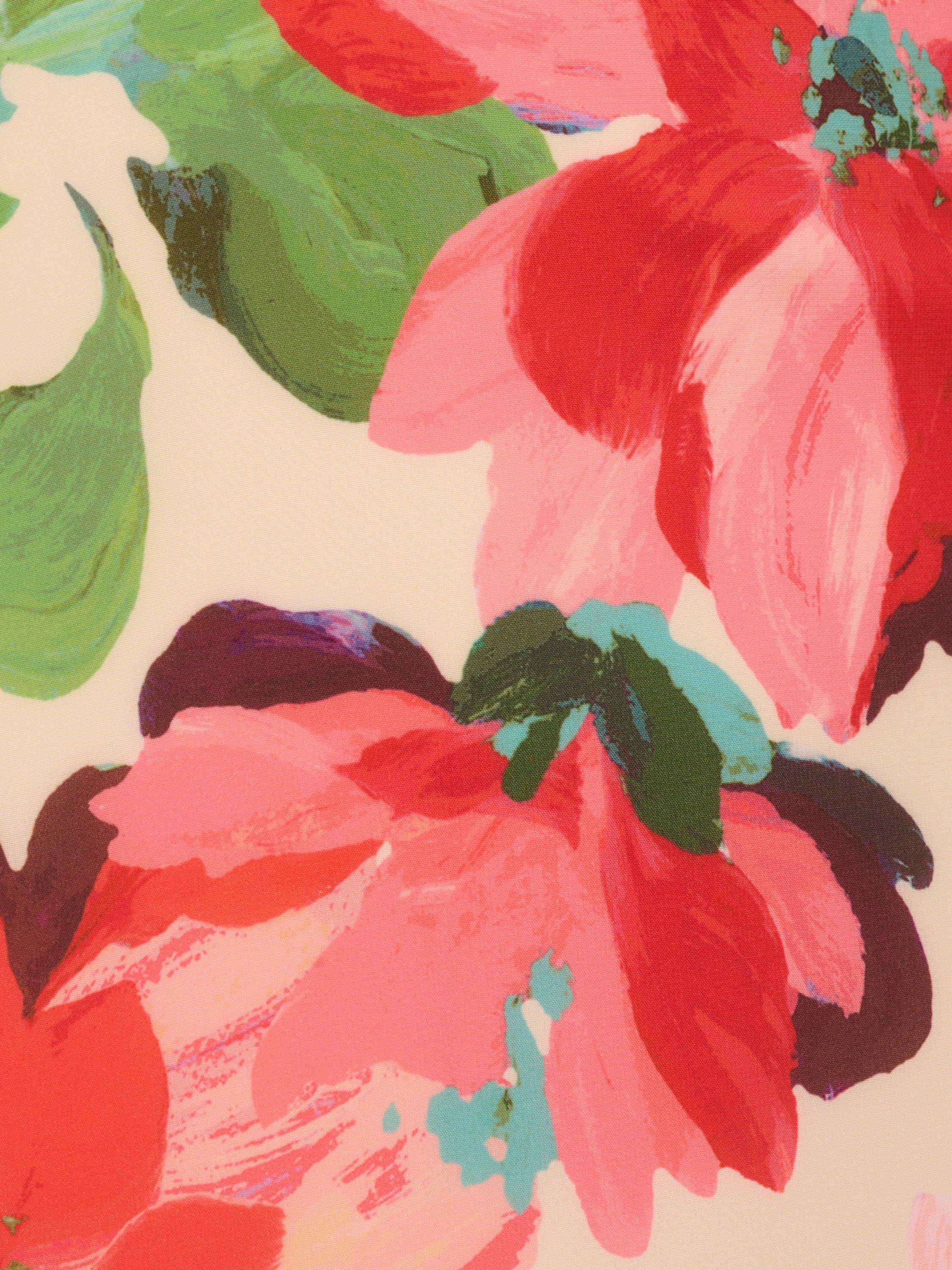 Product image 6 of 6, which shows Adrianna Papell Halter Flounce Midi Dress, Blush Multi, 6