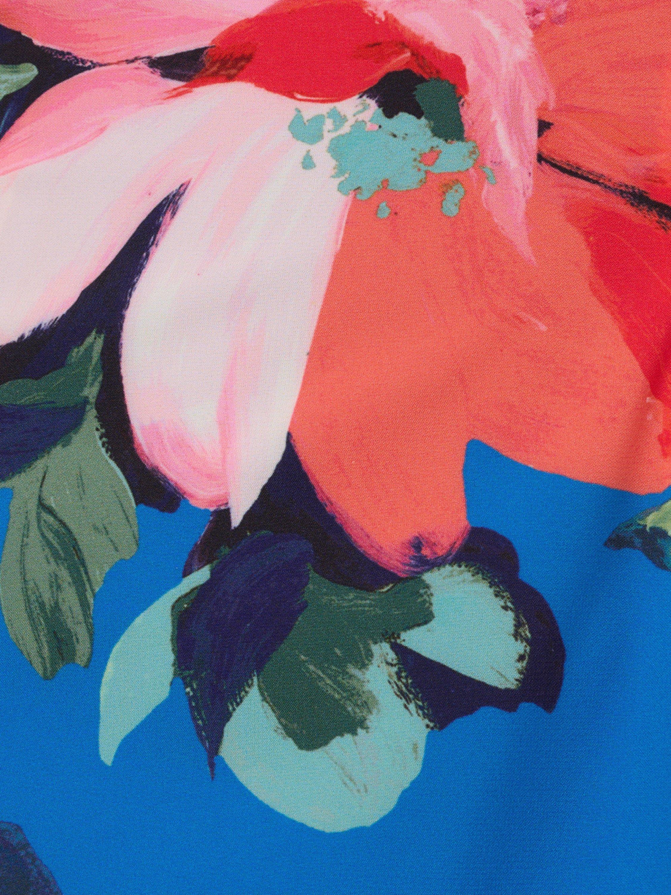 Product image 6 of 6, which shows Adrianna Papell Handkerchief Hem Floral Midi Dress, Blue/Multi, 6