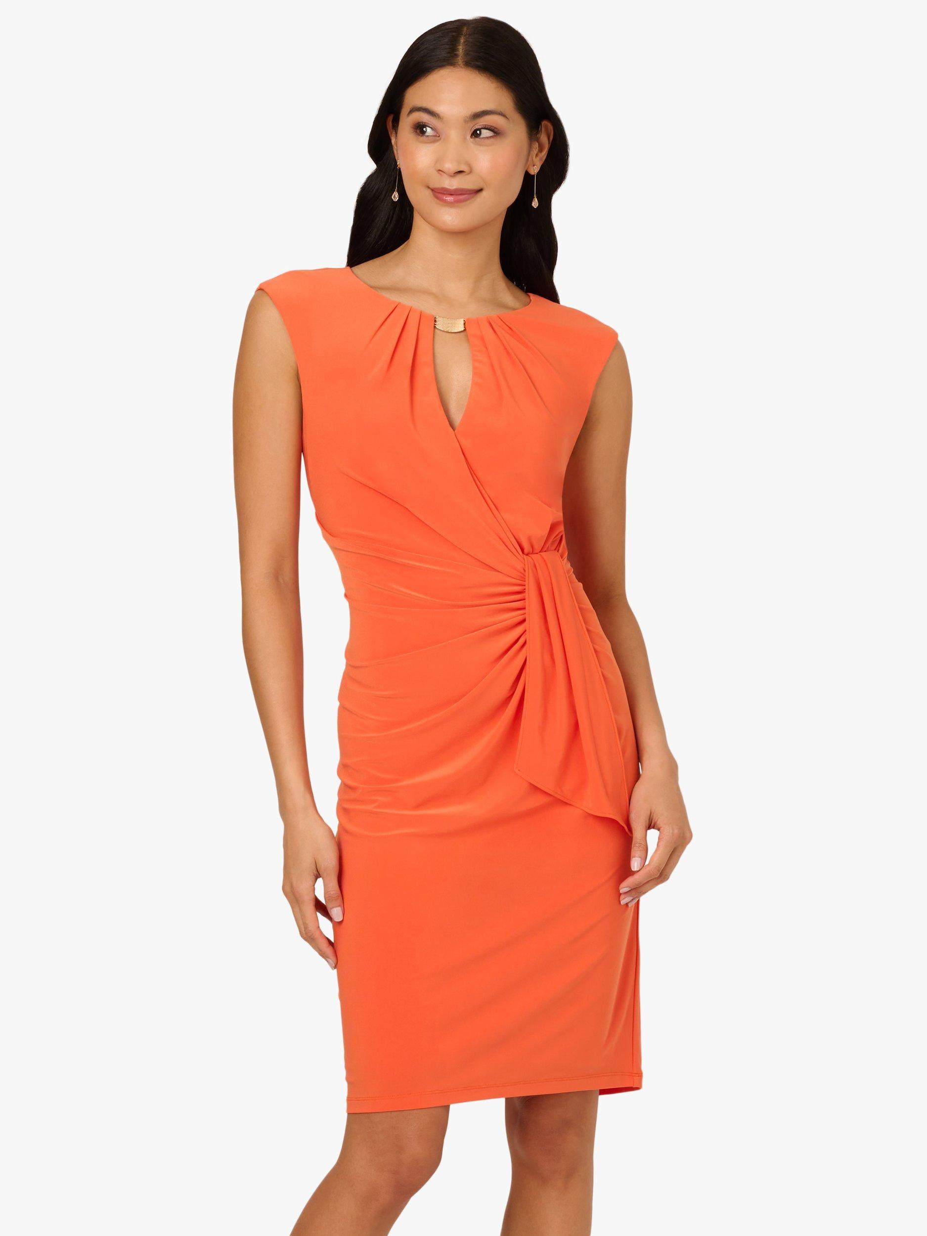 Product image 1 of 7, which shows Adrianna Papell Keyhole Jersey Dress, Papaya, 6