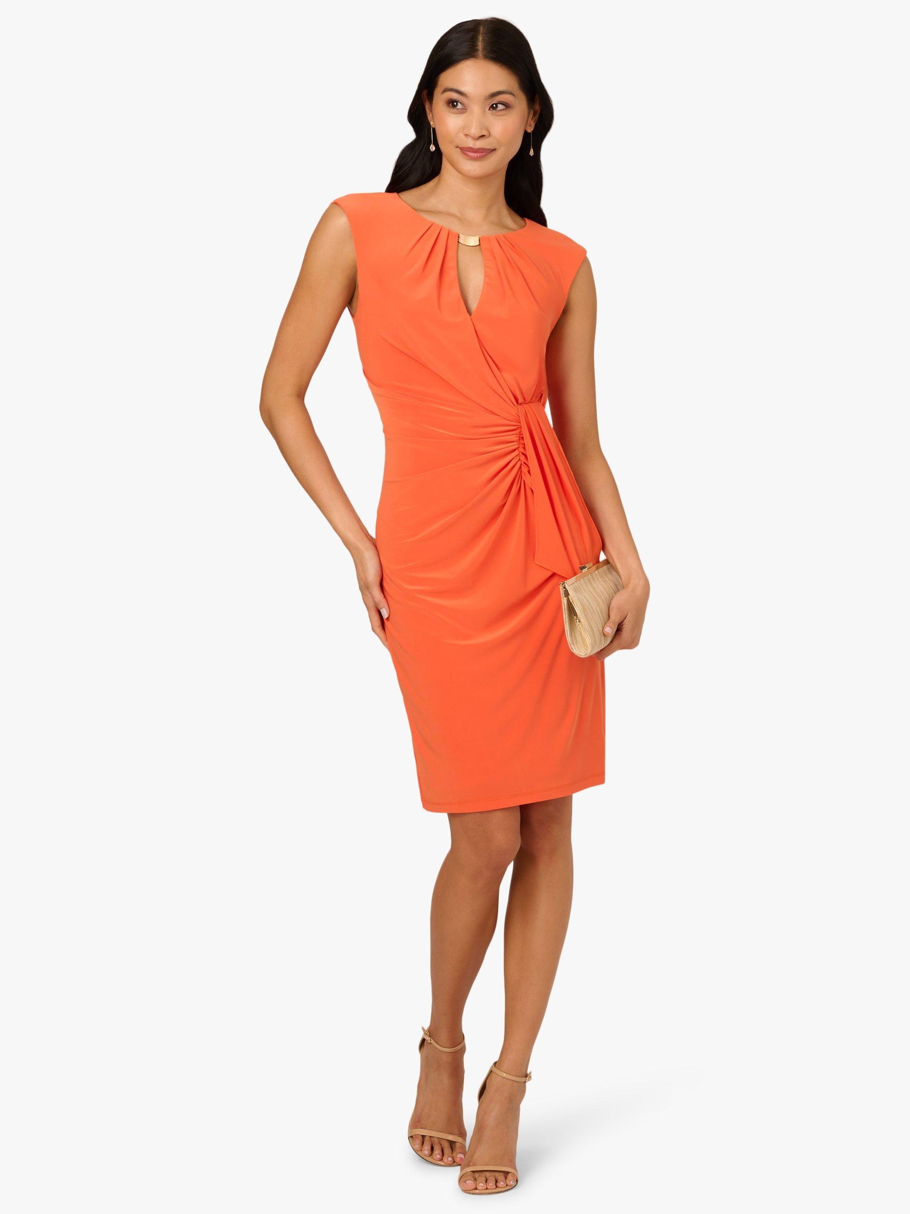 Product image 2 of 7, which shows Adrianna Papell Keyhole Jersey Dress, Papaya, 6