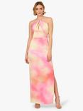 Adrianna Papell Adrianna by Adrianna Papell Watercolour Sateen Dress, Pink/Multi