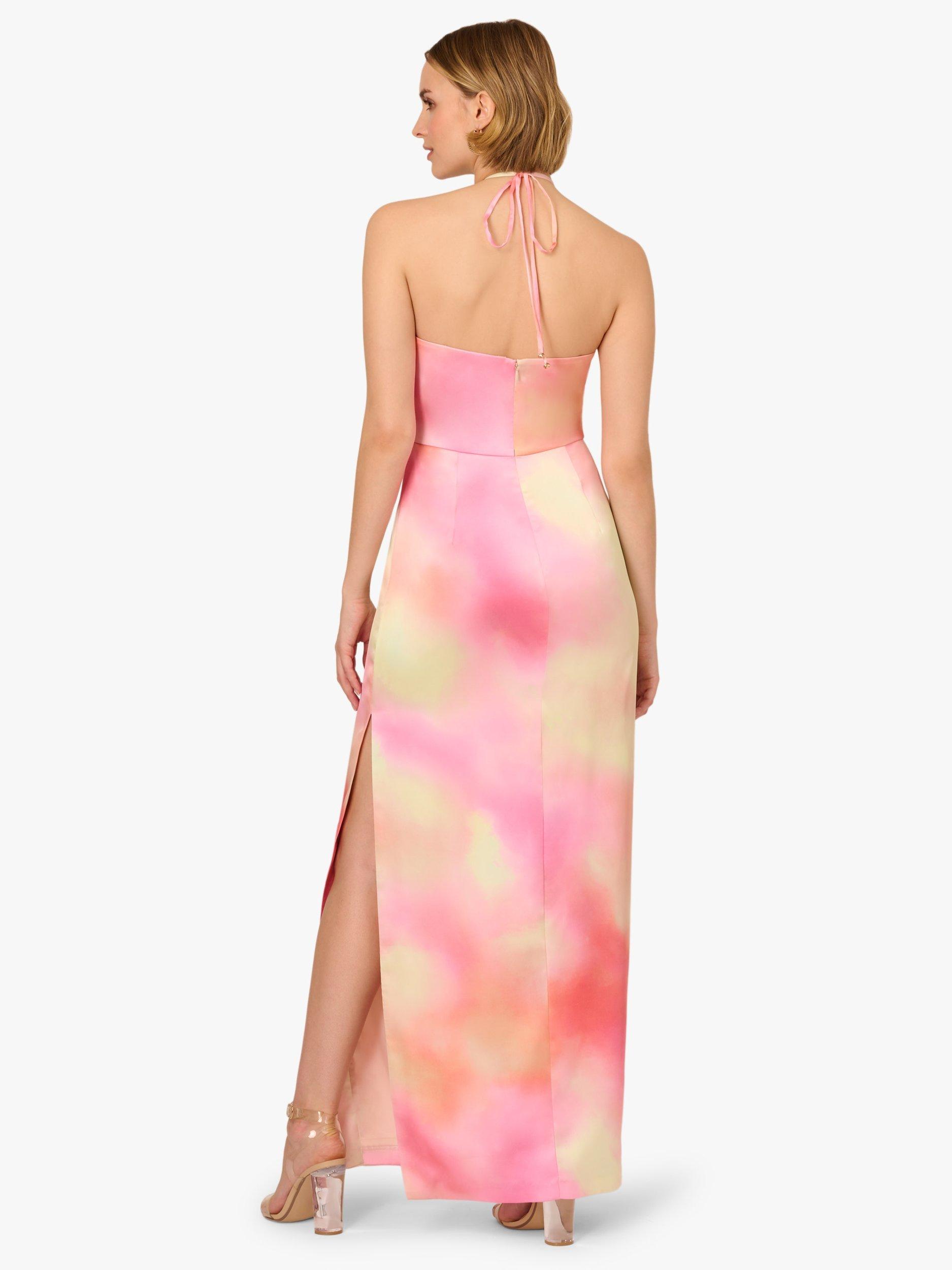 Product image 2 of 6, which shows Adrianna Papell Adrianna by Adrianna Papell Watercolour Sateen Dress, Pink/Multi, 6