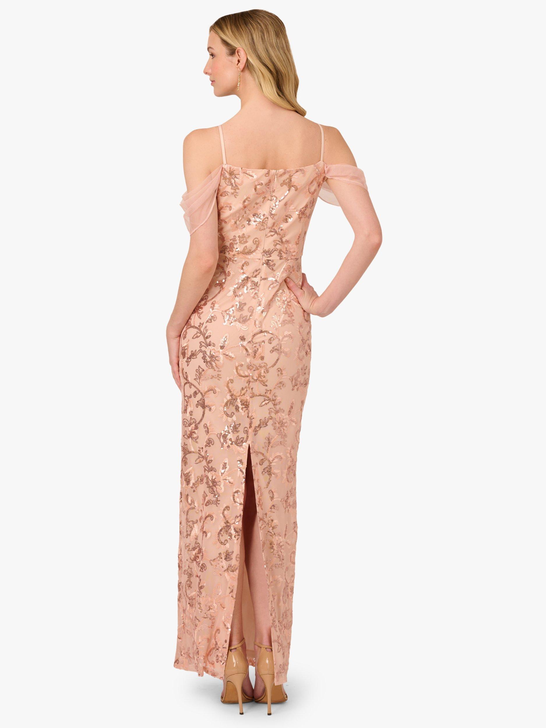 Product image 2 of 6, which shows Adrianna Papell Papell Studio Sequin Maxi Dress, Rose Gold, 6