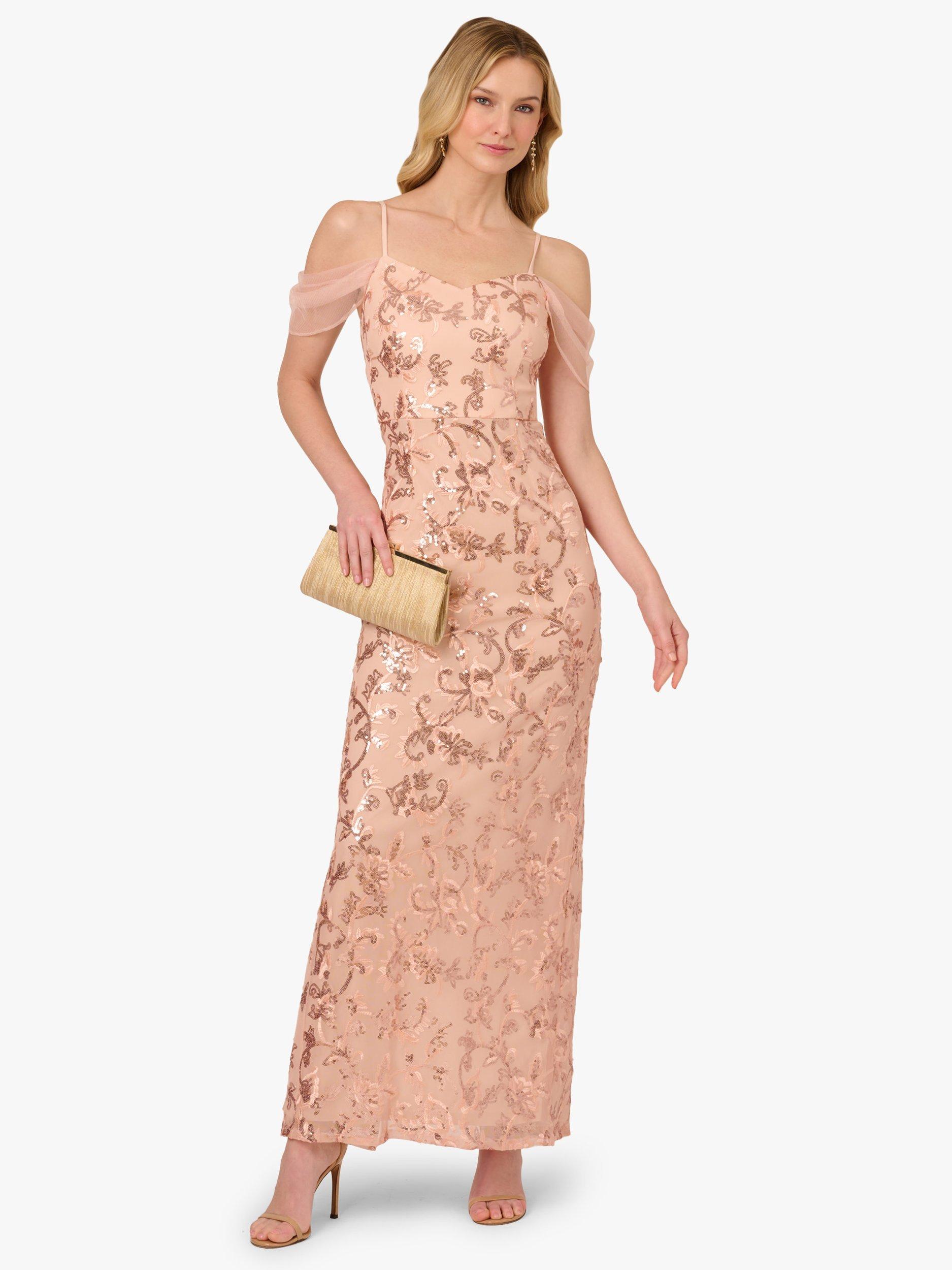 Product image 3 of 6, which shows Adrianna Papell Papell Studio Sequin Maxi Dress, Rose Gold, 6