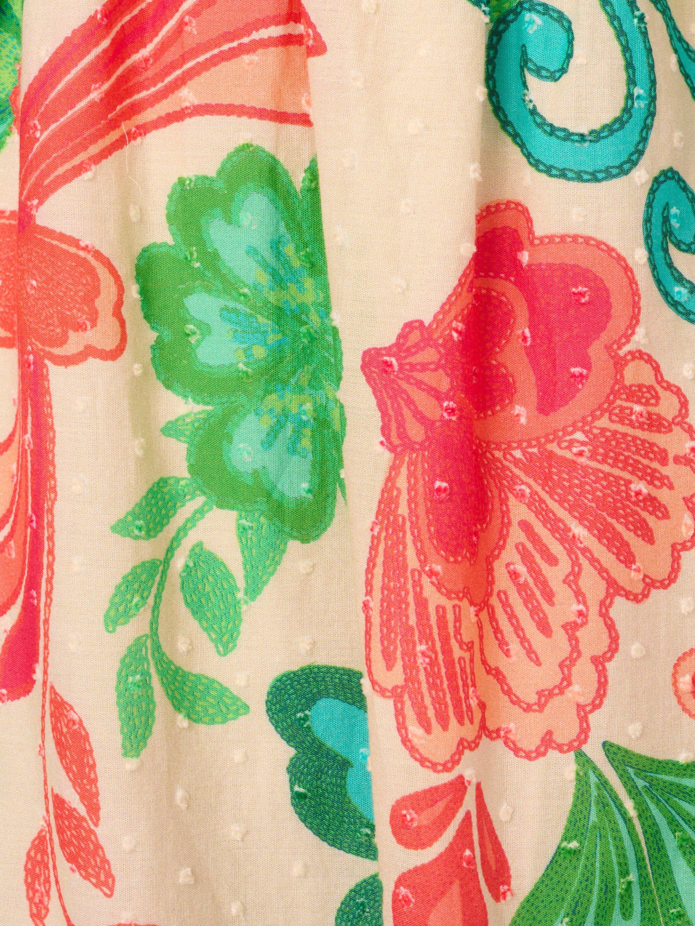 Product image 6 of 6, which shows Adrianna by Adrianna Papell Smock Floral Print Cotton Sundress, Ivory/Multi, 6