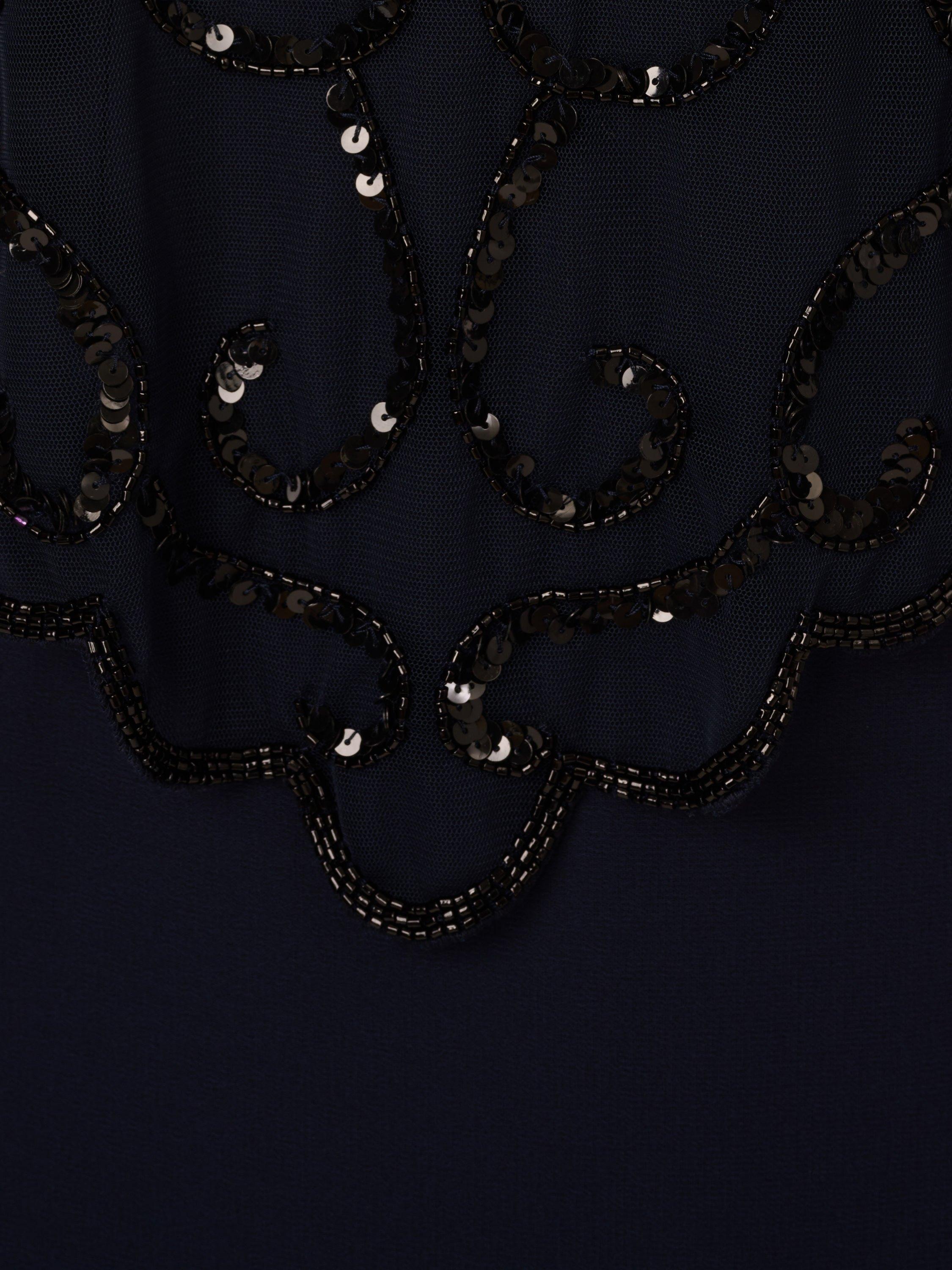 Product image 6 of 6, which shows Adrianna by Adrianna Papell Beaded Chiffon Long Dress, Midnight/Black, 6