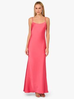 Adrianna by Adrianna Papell Stretch Satin Evening Dress, Beach Rose