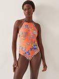 Monsoon Kaia Floral Scallop Trim Halterneck Swimsuit