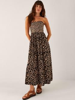 Monsoon Ania Abstract Geometric Bandeau Dress, Black/Multi, Black/Multi