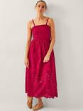 Monsoon Etta Broderie Strappy Cotton Midi Dress