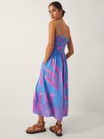 Monsoon Pamela Palm Print Sun Dress, Blue/Multi