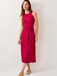 Monsoon Sleeveless Tie-Side Column Cotton Midi Dress