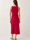 Monsoon Sleeveless Tie-Side Column Cotton Midi Dress