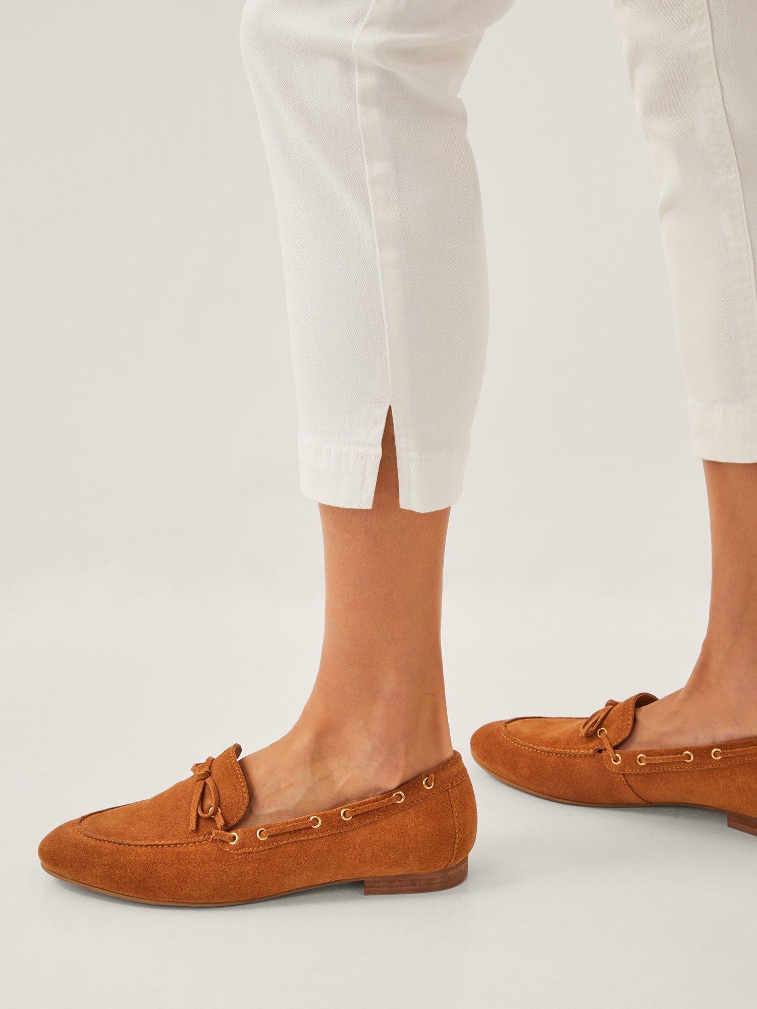 Product image 5 of 5, which shows Monsoon Idabella Cropped Stretch Cotton Jeans, Natural, 8