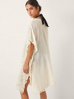 Monsoon Penny Embroidered Tassel Kaftan, Ivory/Multi - view 2, Ivory/Multi