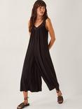 Monsoon Rachel Sleeveless Cropped Culottes Jumpsuit, Black