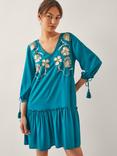 Monsoon Tracy Tassel Sleeve Beaded Floral Embroidery Mini Kaftan