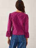 Monsoon Saoirse Floral Broderie Frill Sleeve Cotton Tie Blouse