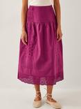 Monsoon Saoirse Floral Broderie Cotton Midi Skirt