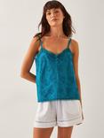 Monsoon Rosie Floral Embroidered Lace Hem Cotton Cami Top