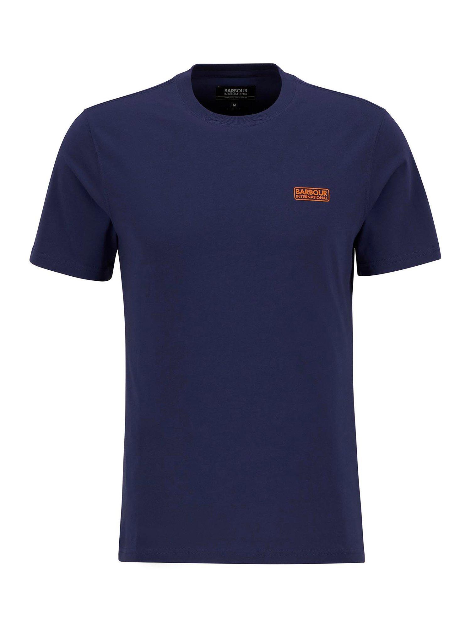 Product image 4 of 6, which shows Barbour International Cotton Regular Fit Short Sleeve Small Logo T-Shirt, Pigment Navy, S
