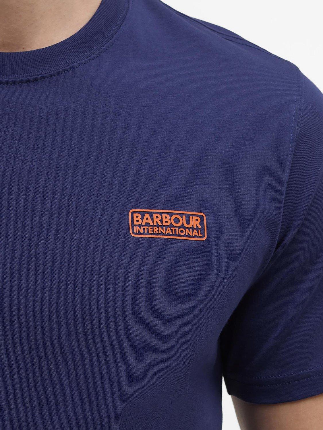 Product image 6 of 6, which shows Barbour International Cotton Regular Fit Short Sleeve Small Logo T-Shirt, Pigment Navy, S