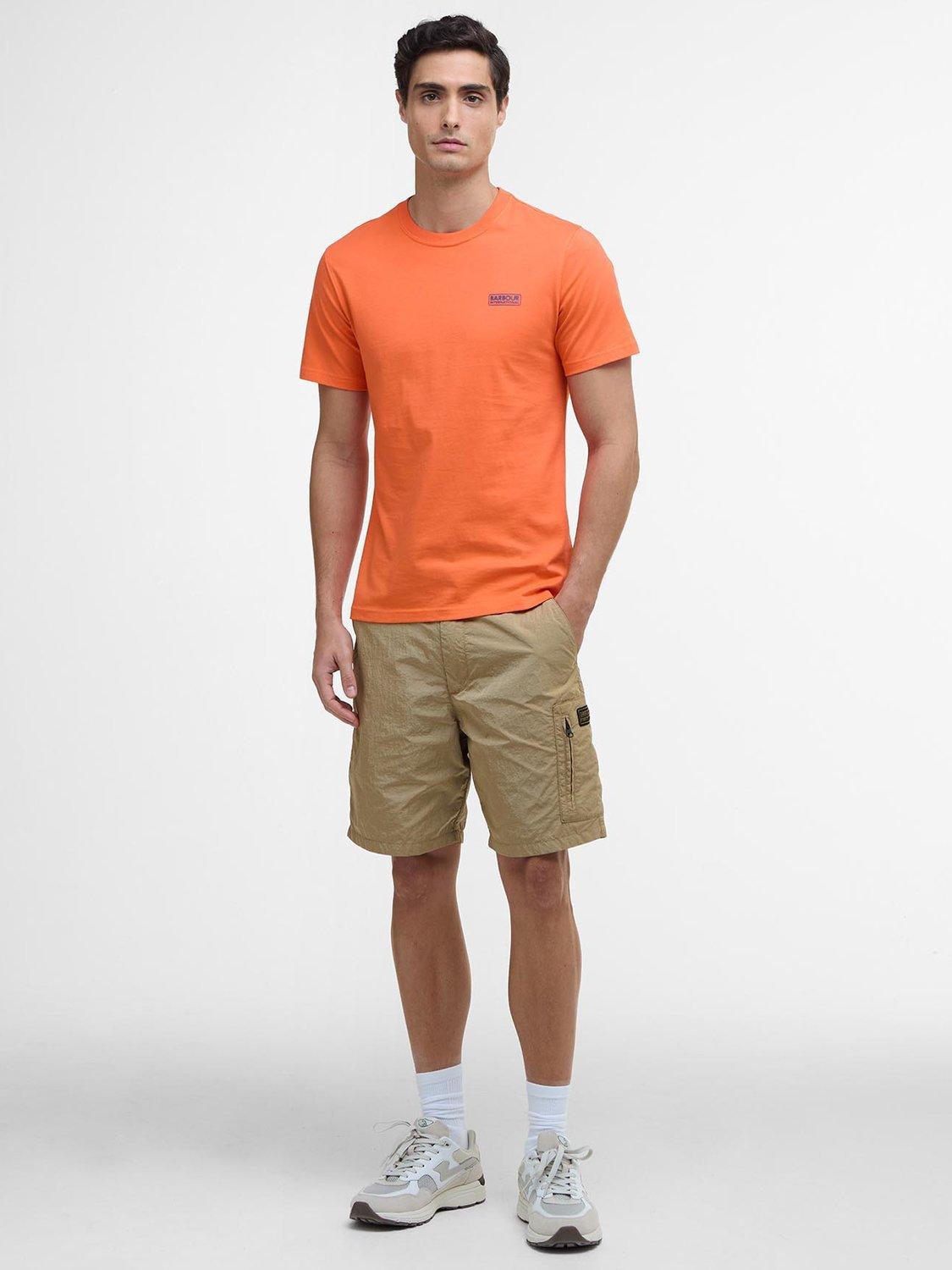 Product image 3 of 6, which shows Barbour International Cotton Regular Fit Short Sleeve Small Logo T-Shirt, Flame Orange, L