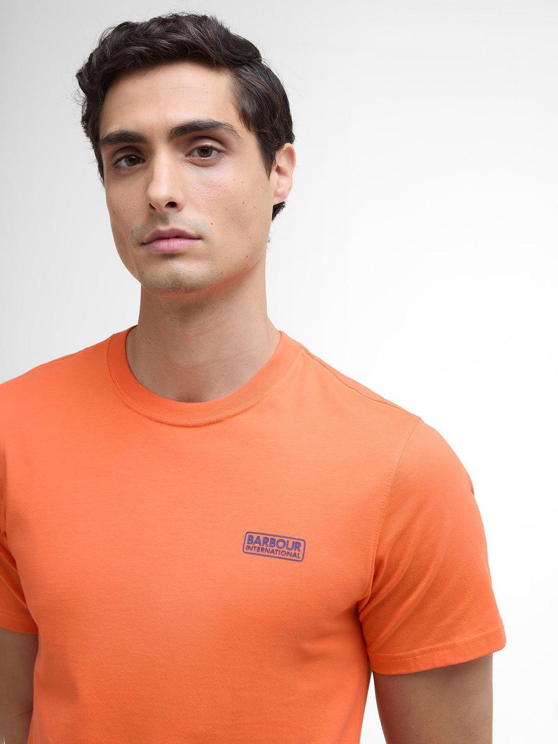 Product image 5 of 6, which shows Barbour International Cotton Regular Fit Short Sleeve Small Logo T-Shirt, Flame Orange, L