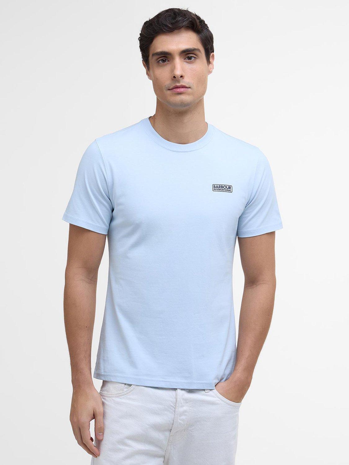 Product image 1 of 6, which shows Barbour International Cotton Regular Fit Short Sleeve Small Logo T-Shirt, Heritage Blue, M