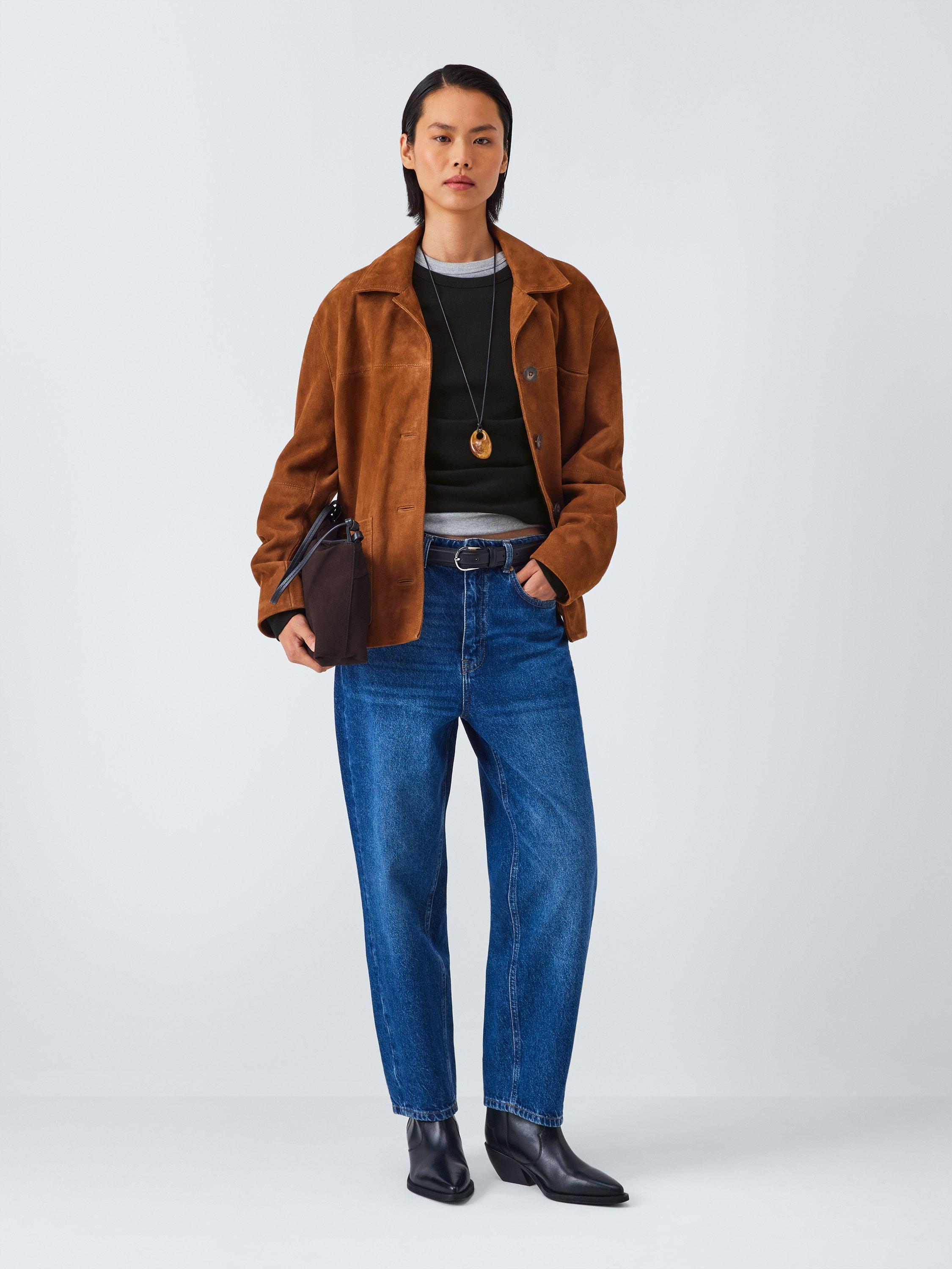 Product image 3 of 6, which shows AND/OR Ribbed Long Sleeve Crew Neck Top, Black, 6