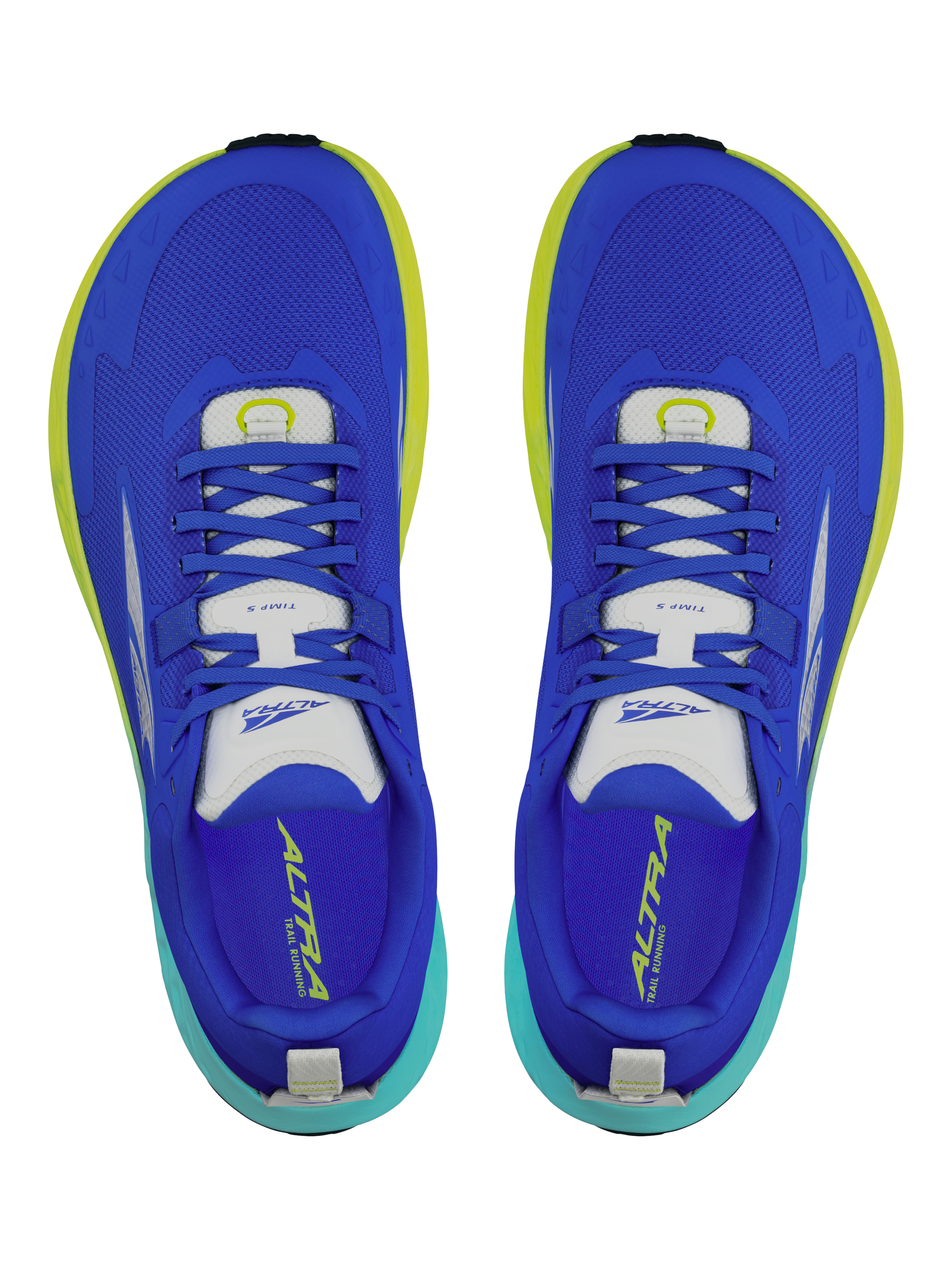 Product image 6 of 6, which shows Altra Men's Timp 5 Trail Running Shoes, Blue/Lime, 7
