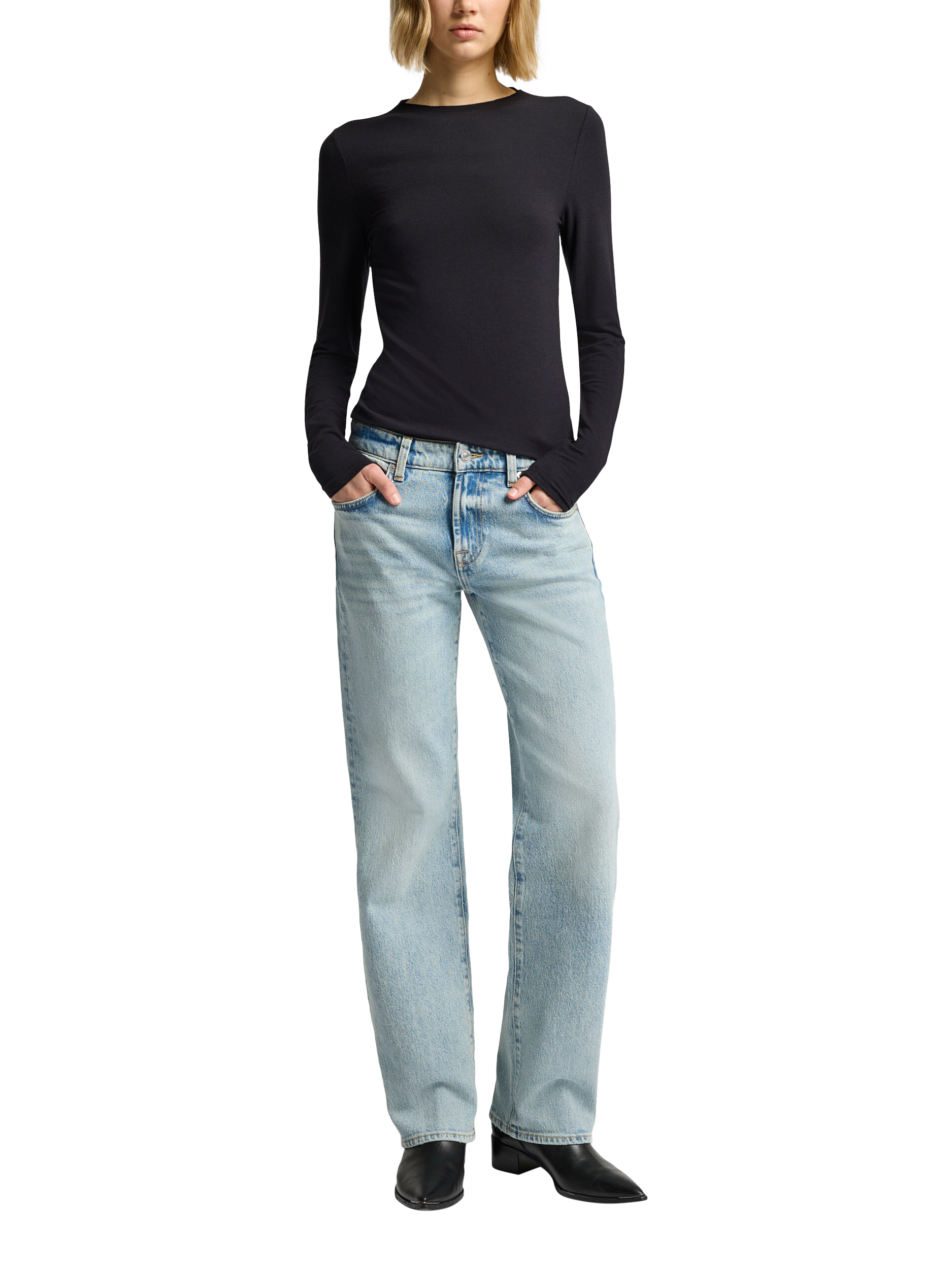 Product image 3 of 6, which shows 7 For All Mankind Calie Straight Jeans, Ode To, 24