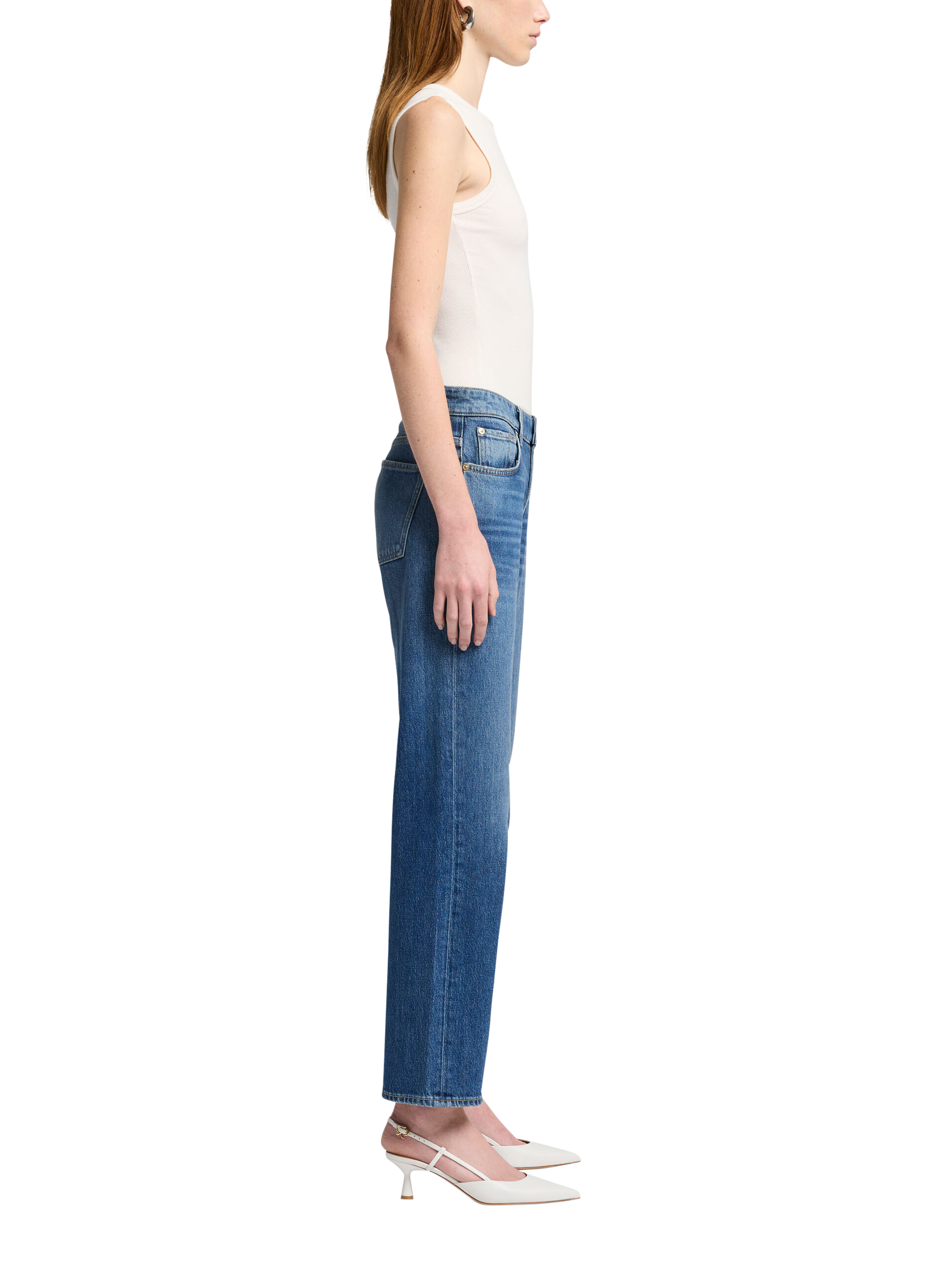 Product image 6 of 6, which shows 7 For All Mankind Calie Straight Jeans, Explorer, 24