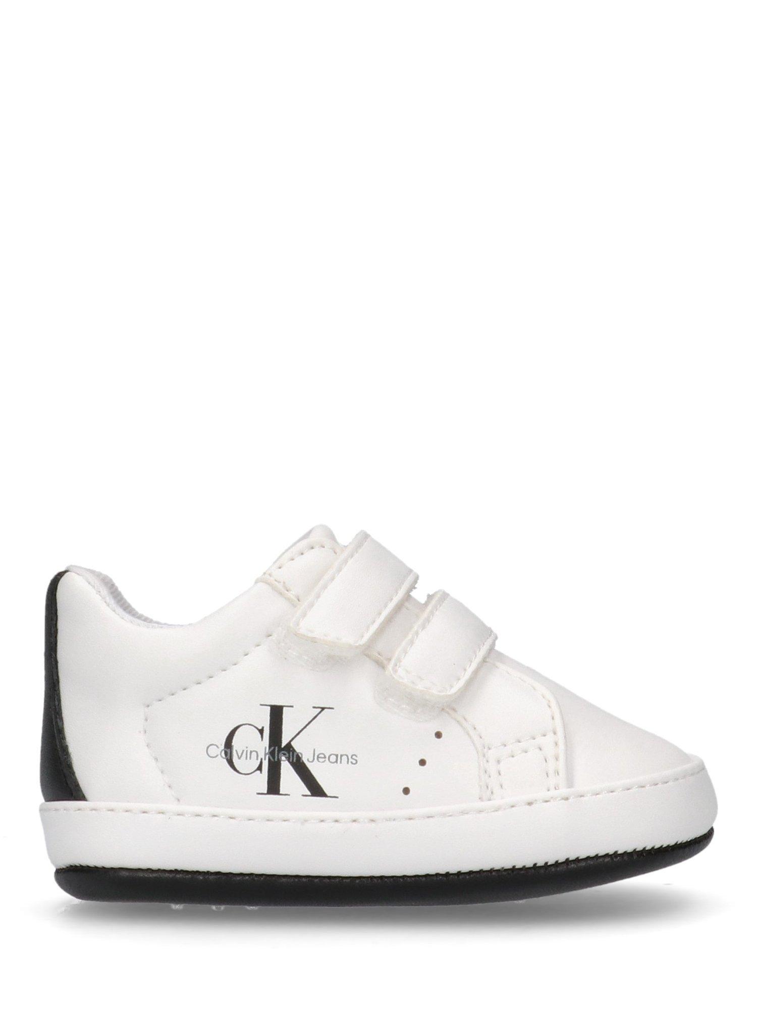 Product image 1 of 4, which shows Calvin Klein Baby Trainers, White/Black, EU18