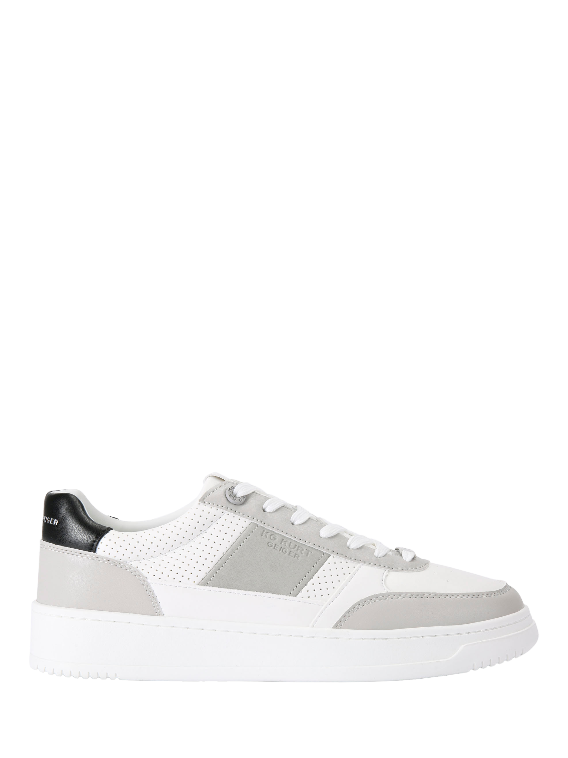 Product image 1 of 4, which shows Kurt Geiger London Jude Lace Up Trainers, White/Multi, 7