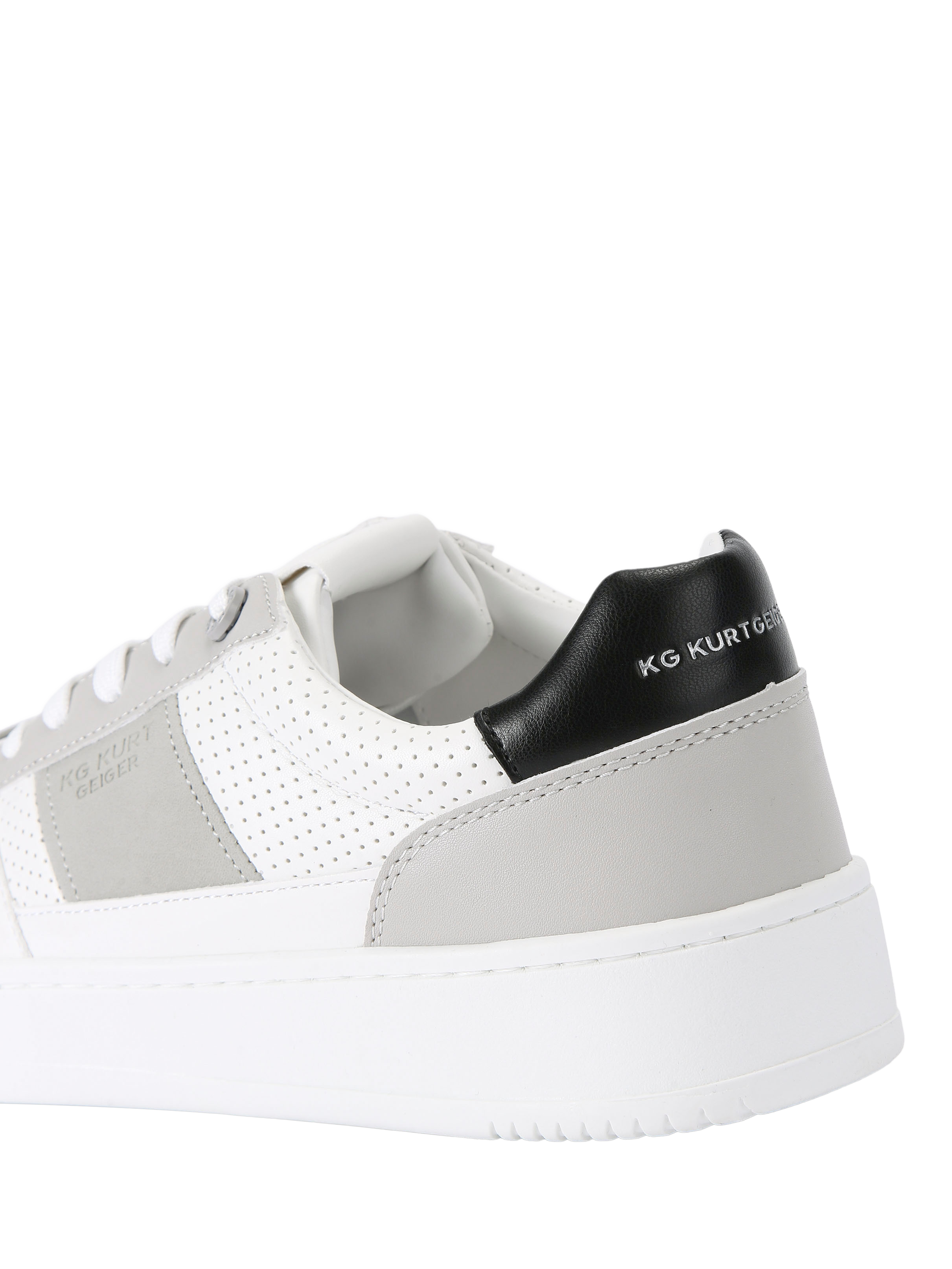 Product image 4 of 4, which shows Kurt Geiger London Jude Lace Up Trainers, White/Multi, 7