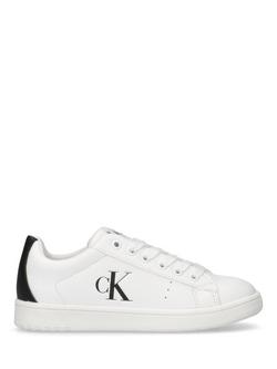 Calvin Klein Kids' Lace Up Trainers, White/Black, White/Black