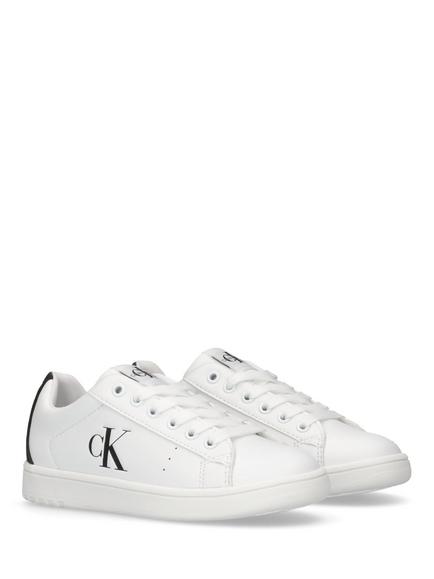 Calvin Klein Kids' Lace Up Trainers, White/Black - view 2, White/Black