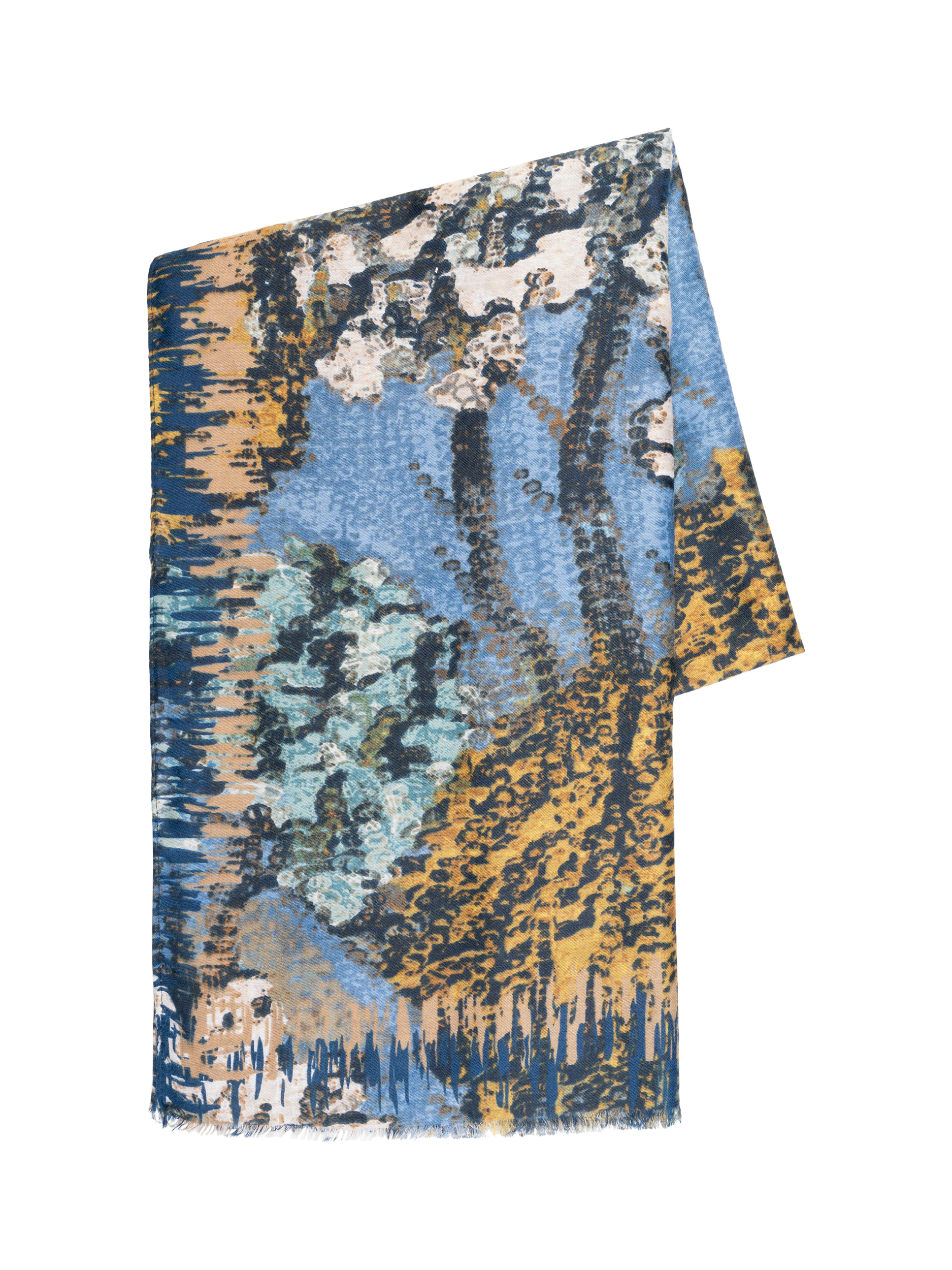 Product image 5 of 5, which shows chesca Painterly Floral Scarf, Blue/Multi