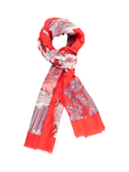 chesca Japanese Floral Garden Scarf, Red