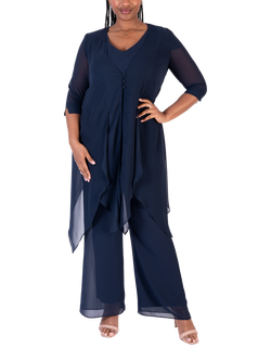 chesca Chiffon Pixie Coat, Dark Navy, Dark Navy