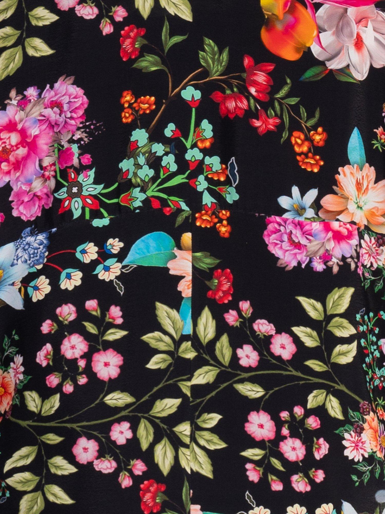 Product image 7 of 7, which shows chesca Eden Floral Sparkle Shrug, Black/Multi, One Size